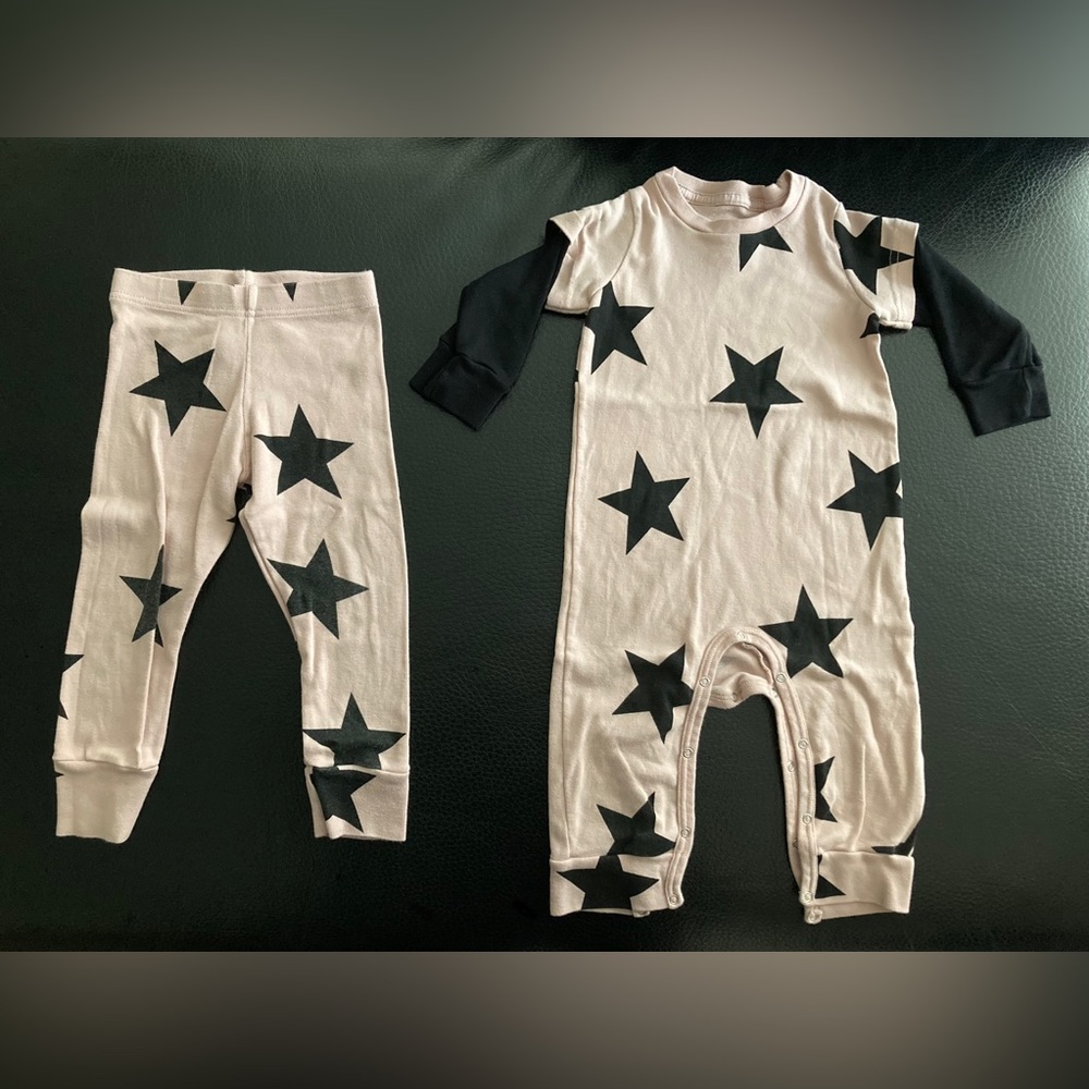 Nununu Star Playsuit & Star Leggings, 12-18m